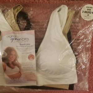 3 pack Genie Bras 2X White, Beige, Black